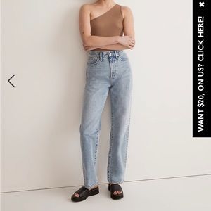 Petite baggy light blue jeans